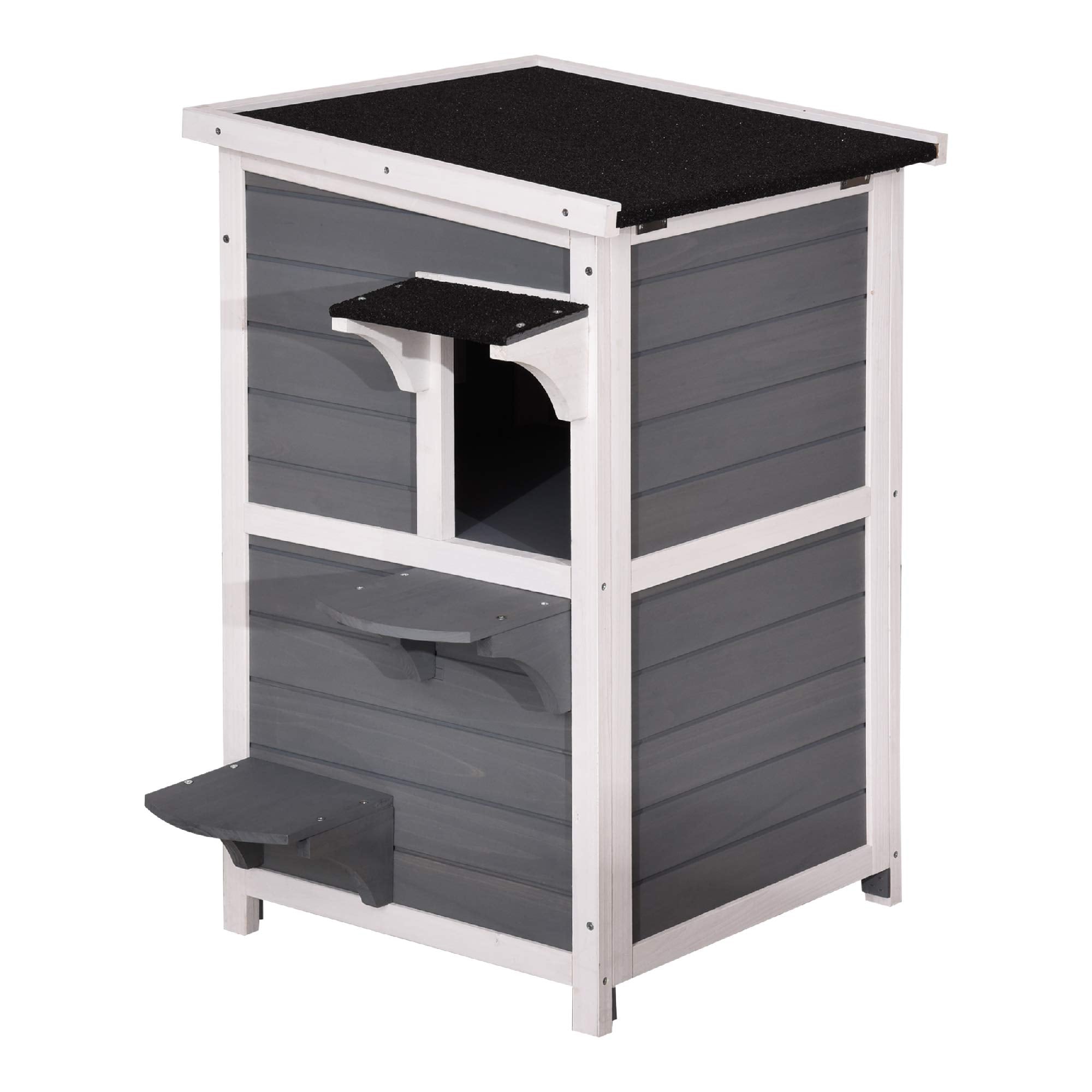 Lovupet Katzenhaus Katzenvilla Katzenhütte 2 Etagen Wetterfest 0508EY