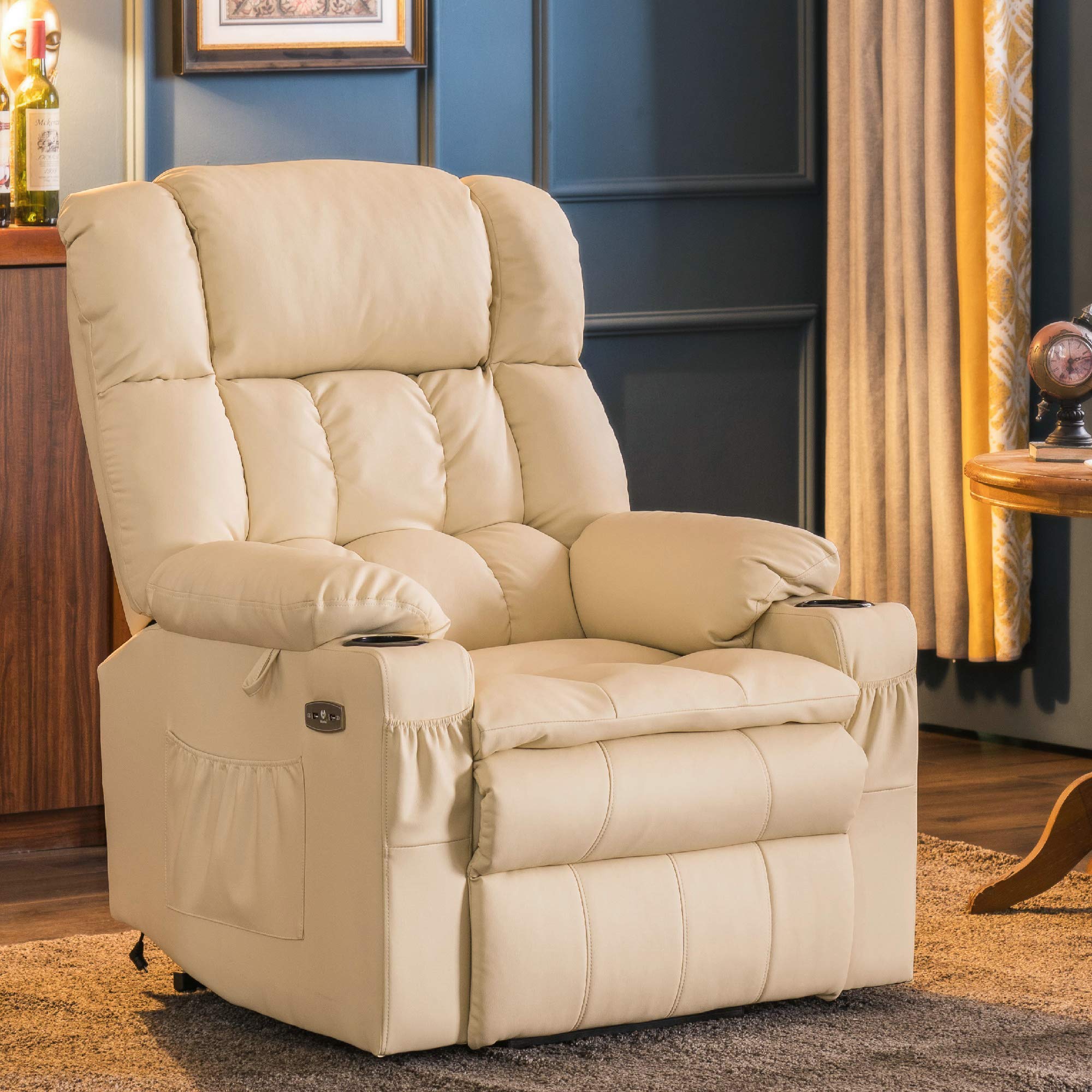 M MCombo electric stand-up relaxation chair 7546, separately adjustable with 3 motors, reclining position up to 165°, TV armchair with USB, for seniors' living room