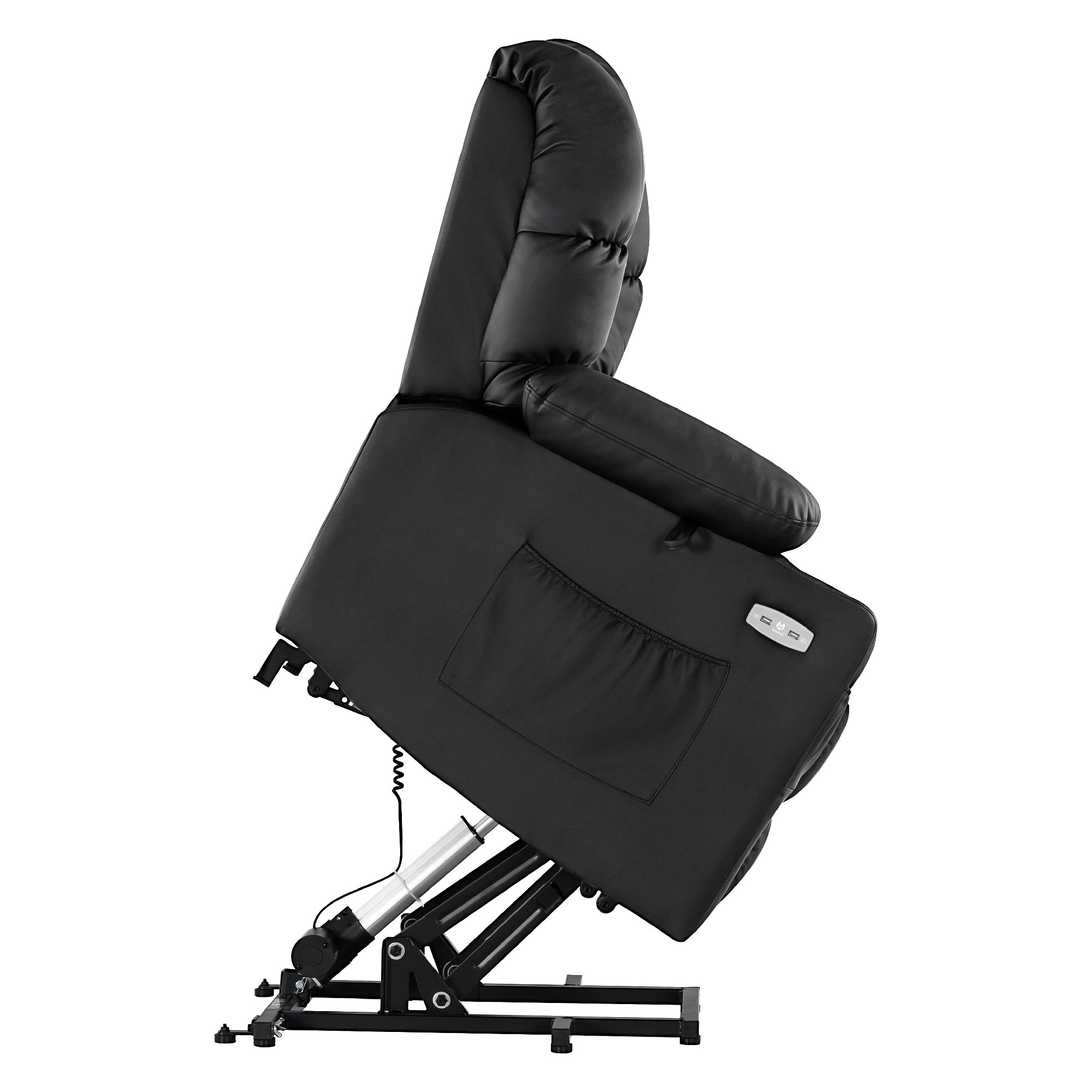 Fauteuil inclinable électrique M MCombo 7550, avec 3 moteurs réglables séparément, position inclinable jusqu'à 170°, repose-pieds allongé, USB, pour salon seniors