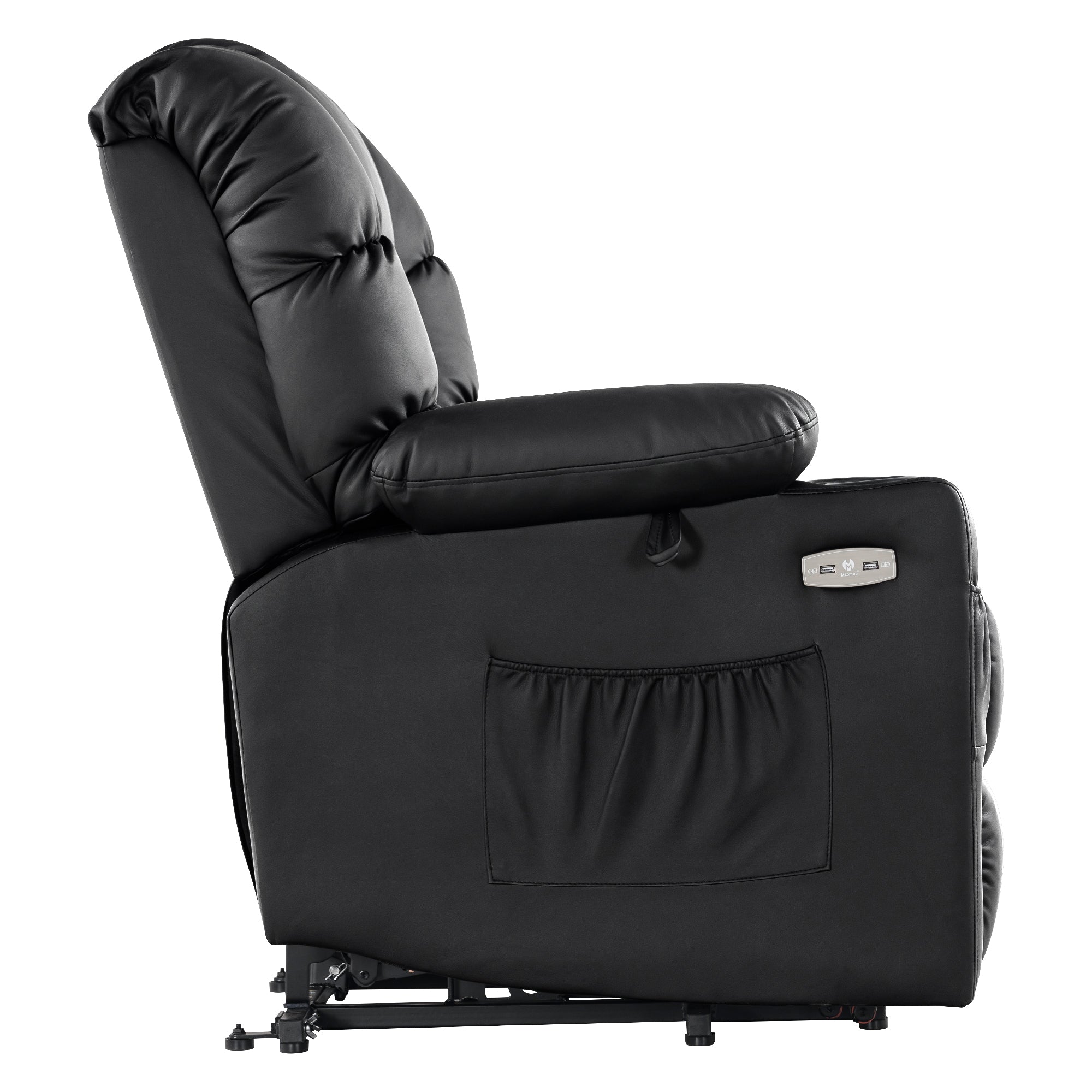 Fauteuil inclinable électrique M MCombo 7550, avec 3 moteurs réglables séparément, position inclinable jusqu'à 170°, repose-pieds allongé, USB, pour salon seniors