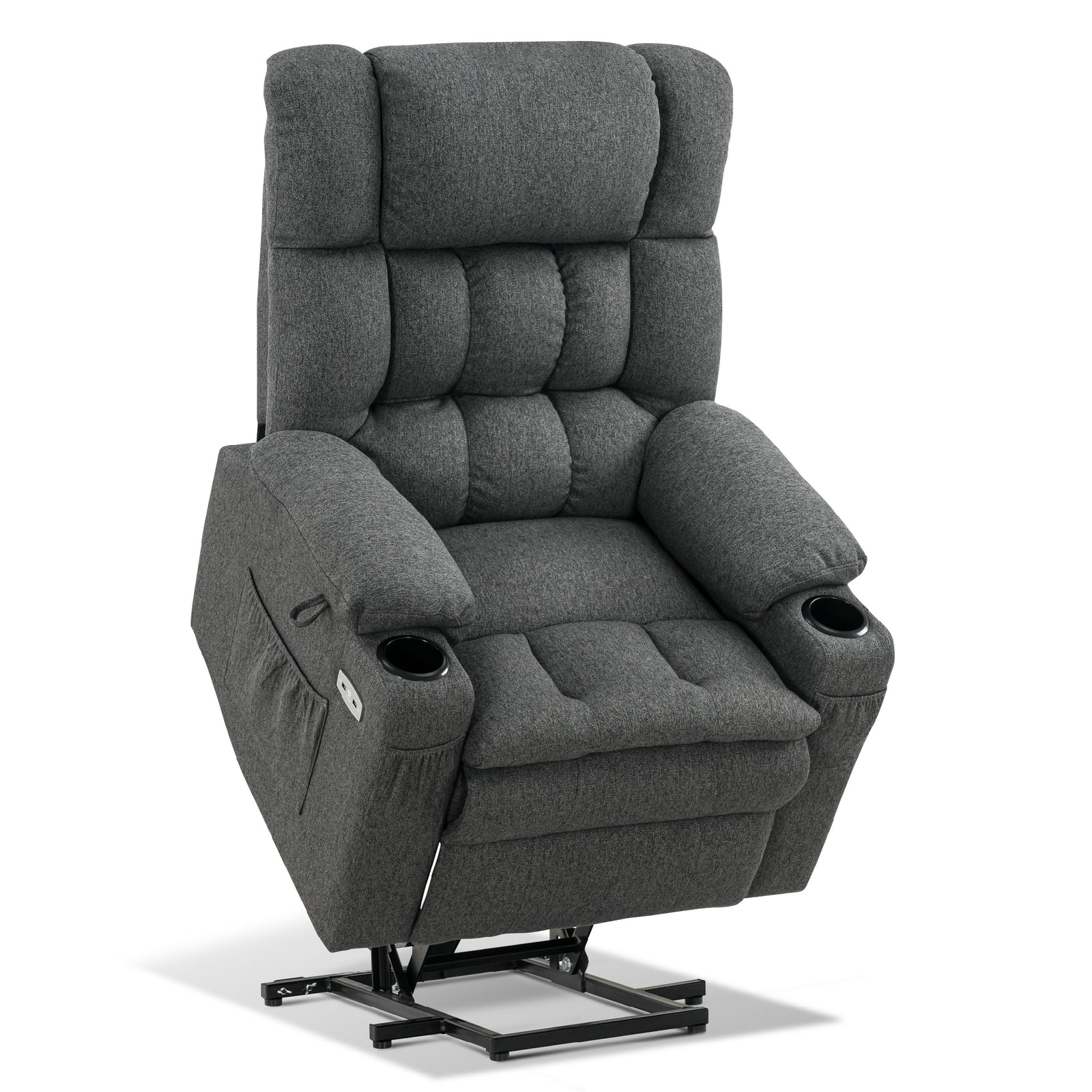 M MCombo electric stand-up relaxation chair 7546, separately adjustable with 3 motors, reclining position up to 165°, TV armchair with USB, for seniors' living room