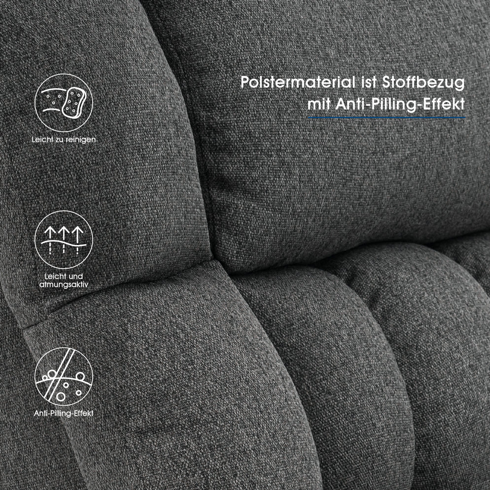 M MCombo electric stand-up relaxation chair 7546, separately adjustable with 3 motors, reclining position up to 165°, TV armchair with USB, for seniors' living room