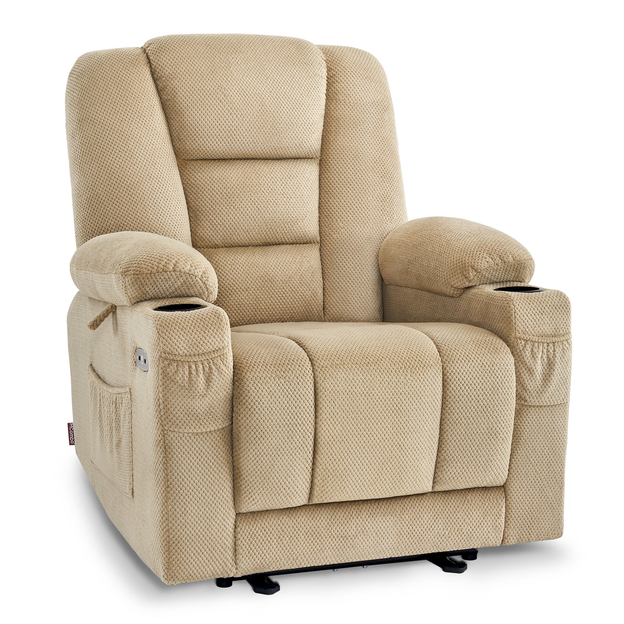 M MCombo TV armchair electrically adjustable 7008, relaxation armchair with reclining function, TV armchair with massage &amp; heat function, USB &amp; cup holder, living room 