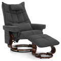 MCombo Relaxsessel mit Hocker 9076, Drehbare Fernsehsessel mit Liegefunktion, Moderner TV-Sessel Stuhl für Wohnzimmer, mit Kissen & Seitentasche, Mikrofaser/Stoff, 140 x 92 x 111cm
