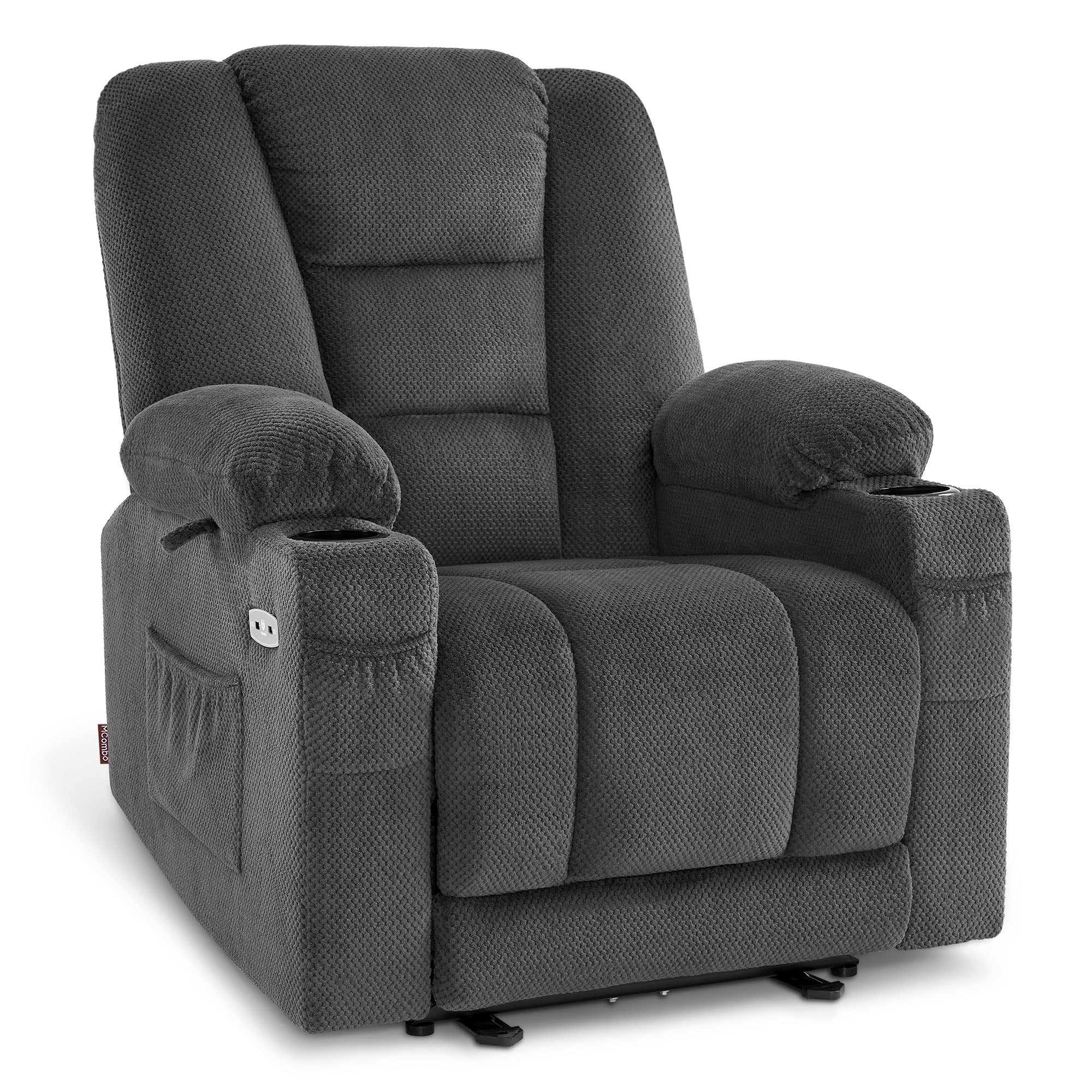 M MCombo TV armchair electrically adjustable 7008, relaxation armchair with reclining function, TV armchair with massage &amp; heat function, USB &amp; cup holder, living room 