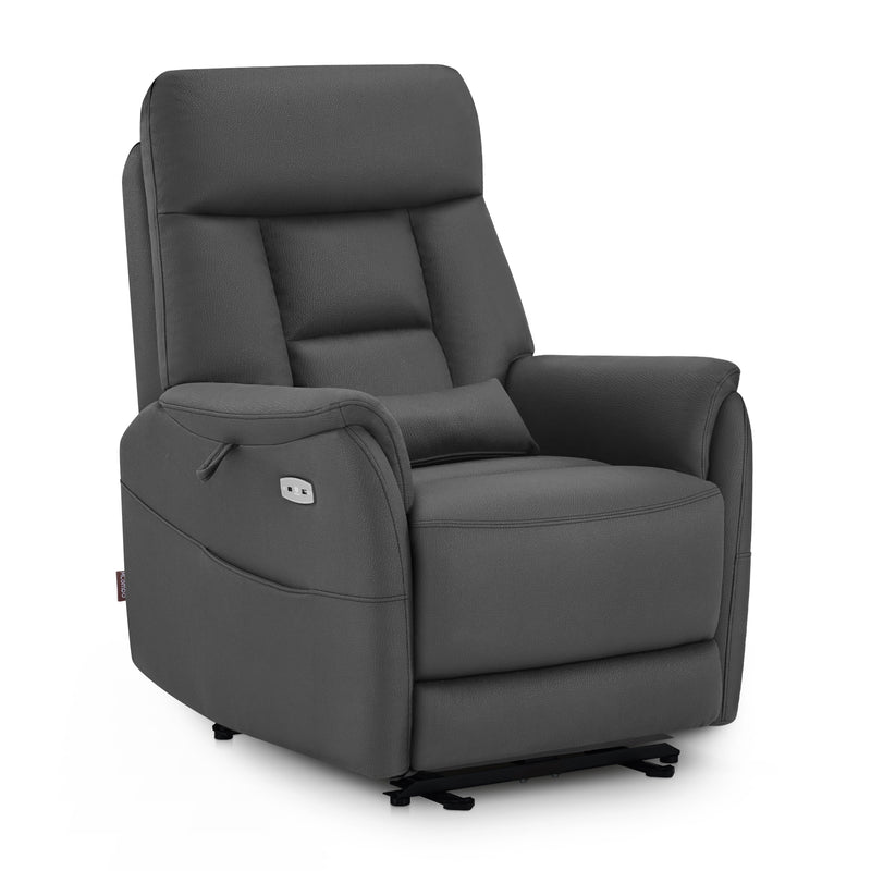 M MCombo Relaxsessel Elektrisch Verstellbar, Fernsehsessel 3 cm Wandnah, Relaxsessel Massagesessel mit Liegefunktion, TV Sessel für Enge Räume, USB & Typ-C Anschlüsse & Lendenkissen, Wohnzimmer, 7063