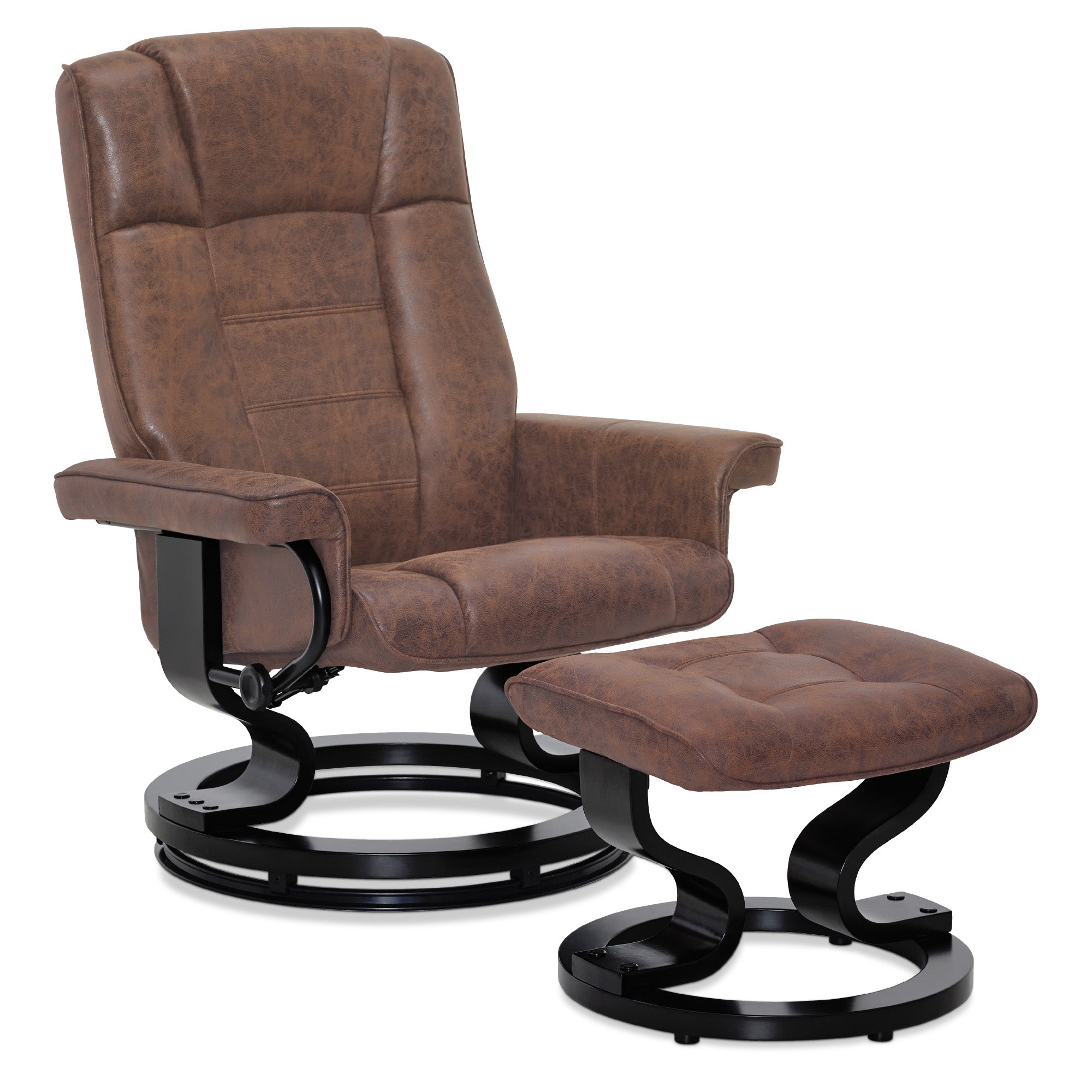 MCombo recliner chair with footstool, 360° swivel TV chair with reclining function, up to 120 kg load capacity, modern recliner chair for the living room, 9019 
