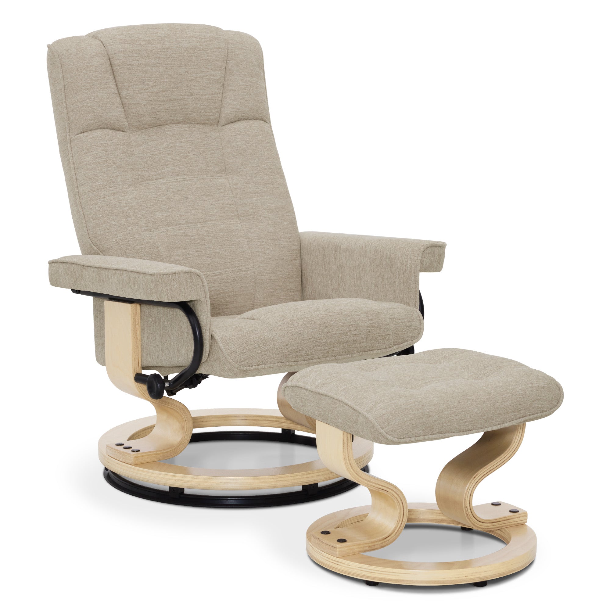 MCombo recliner chair with footstool, 360° swivel TV chair with reclining function, up to 120 kg load capacity, modern recliner chair for the living room, 9019 