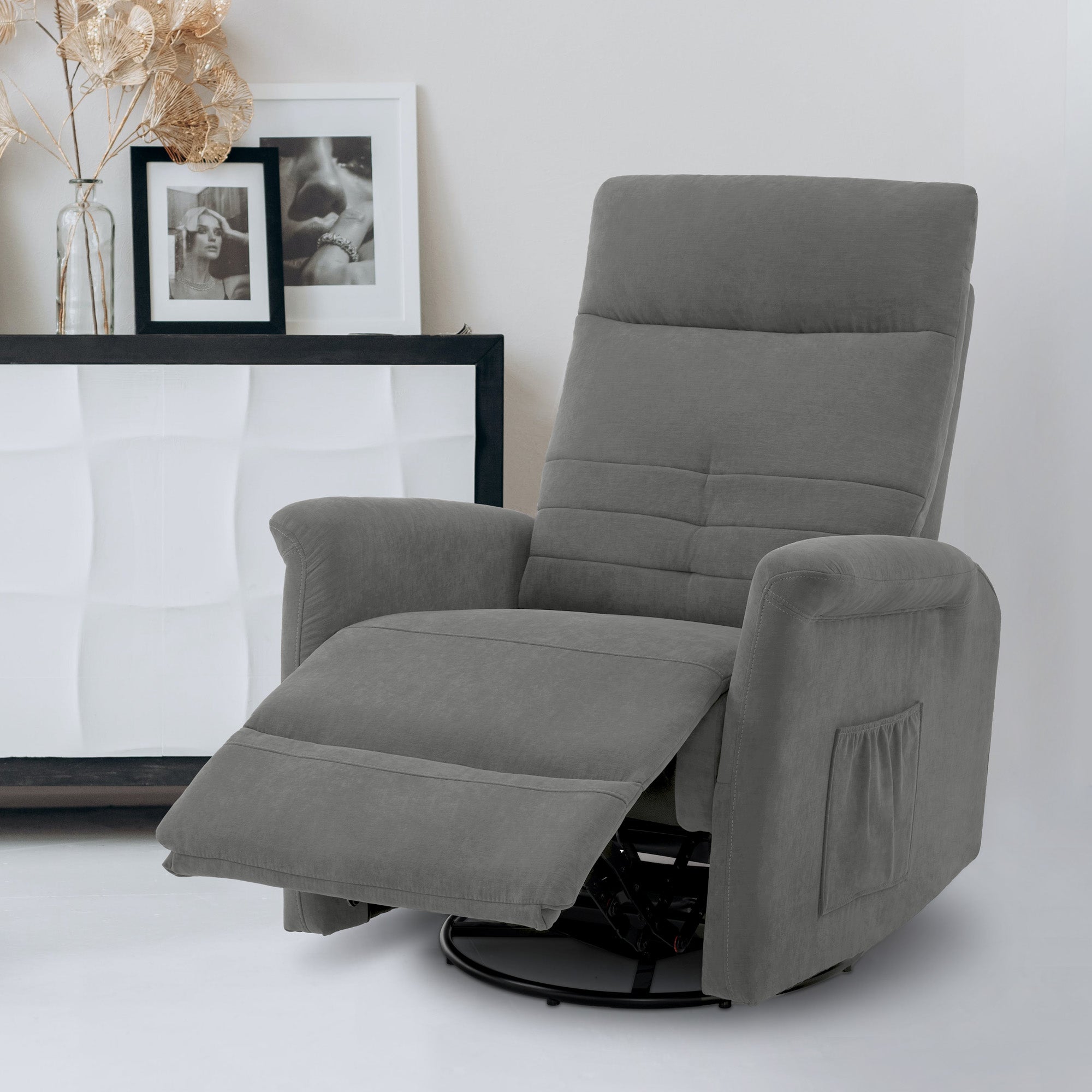 M MCombo Relaxing Chair TV Chair with Reclining Function Manual, TV Chair with Rocking Function &amp; Swivel Function, 360° Rotatable, Living Room, Bedroom, 7011 