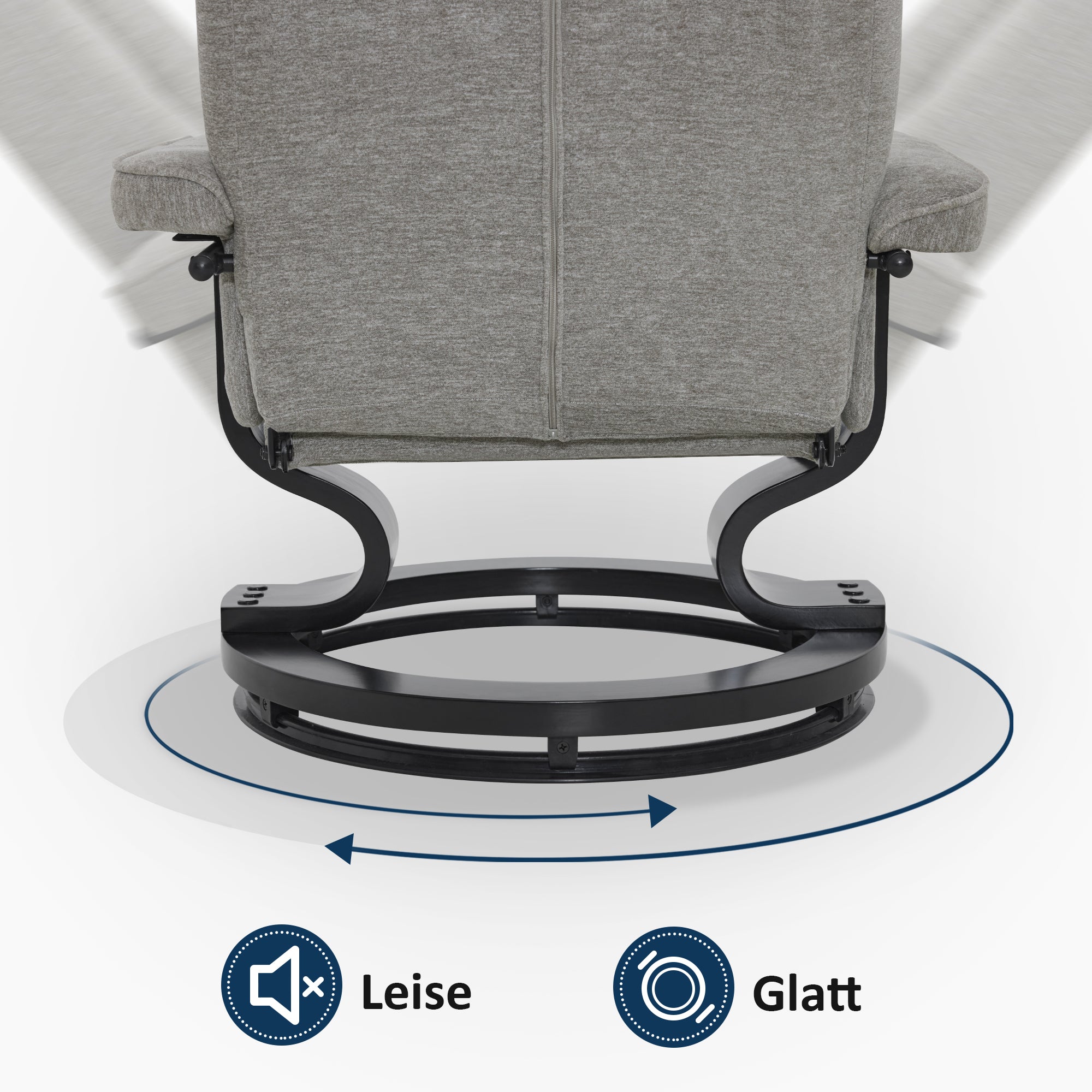 MCombo recliner chair with footstool, 360° swivel TV chair with reclining function, up to 120 kg load capacity, modern recliner chair for the living room, 9019 