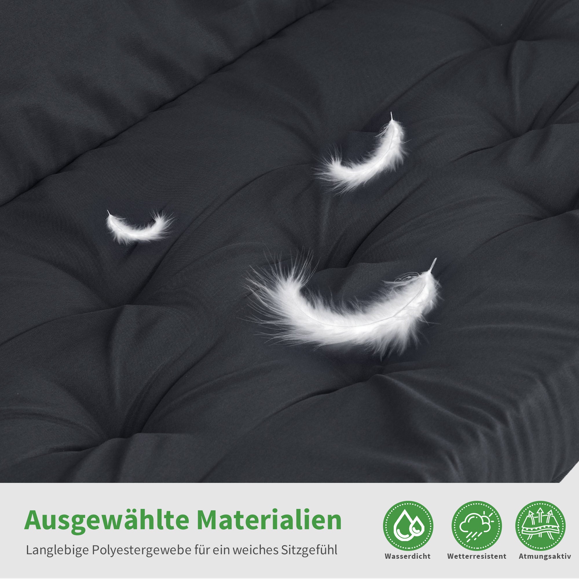 M MCombo Balancelle de jardin 3 places avec fonction inclinable, coussin d'assise extra épais et crochets silencieux, supporte jusqu'à 360 kg, 210 x 125 x 187 cm, banc de jardin extérieur résistant aux intempéries 4071 (gris foncé)