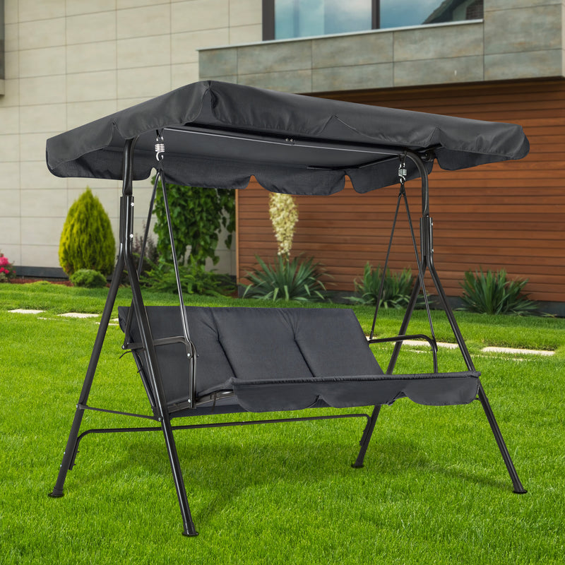 MCombo 3-Sitzer Hollywoodschaukel Gartenschaukel Gartenliege Schaukelbank 8003