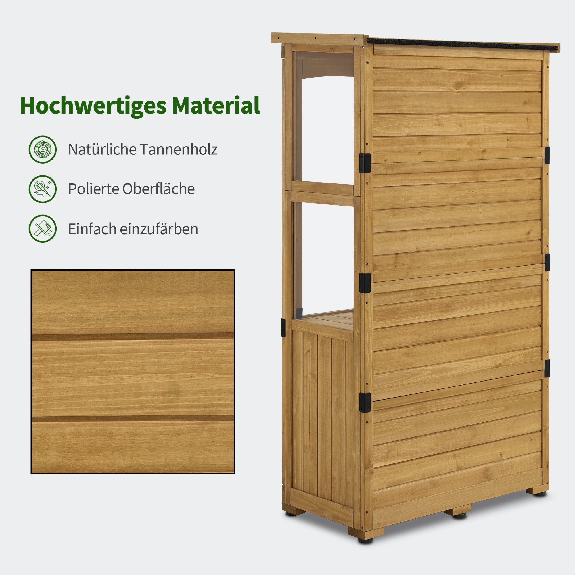 M MCombo Garden Cabinet Wood, Tool Shed Weatherproof Small, Outdoor Garden House Tool Shed for Outdoor Terrace Balcony, 0120, 87×46×160 cm 