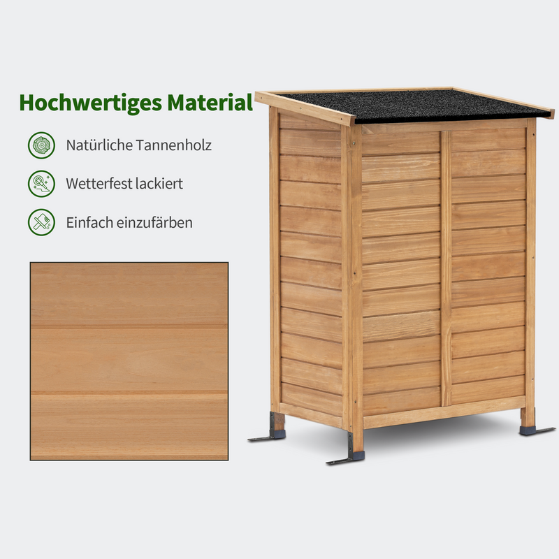 MCombo Gartenschrank Gerätehaus Geräteschuppen Garten Schuppen Schrank Holz 0690