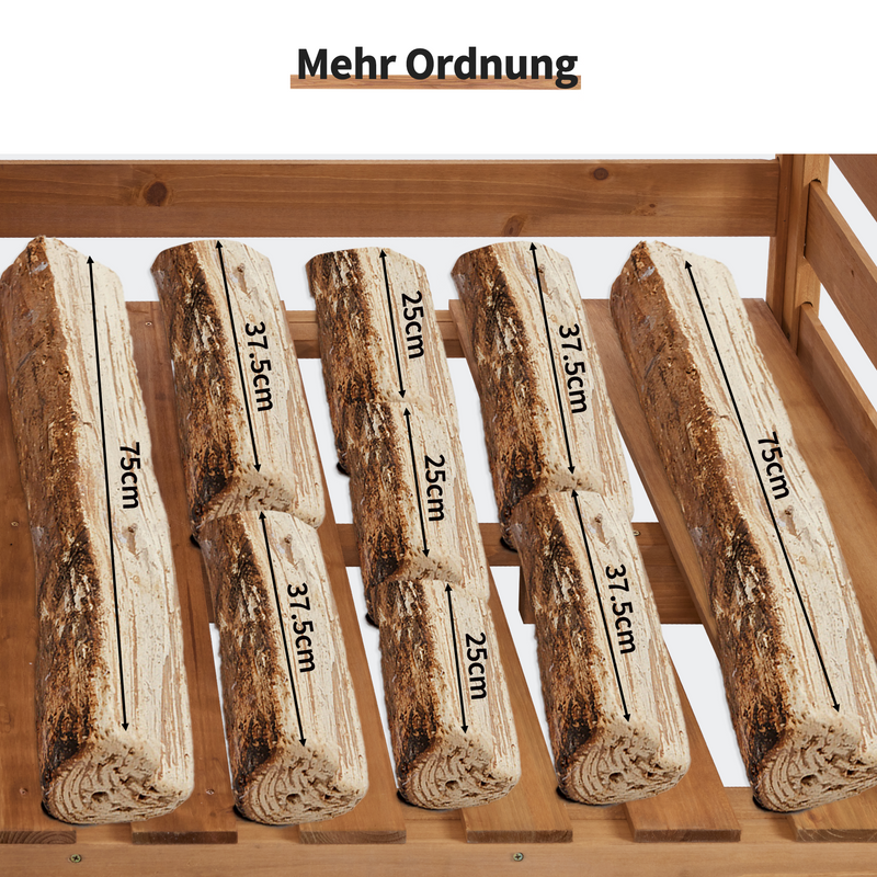 M MCombo Holzregal, Outdoor Kaminholzregel mit Rückwand, Holzunterstand mit wasserdichter Abdeckung, 1202/1200/1213