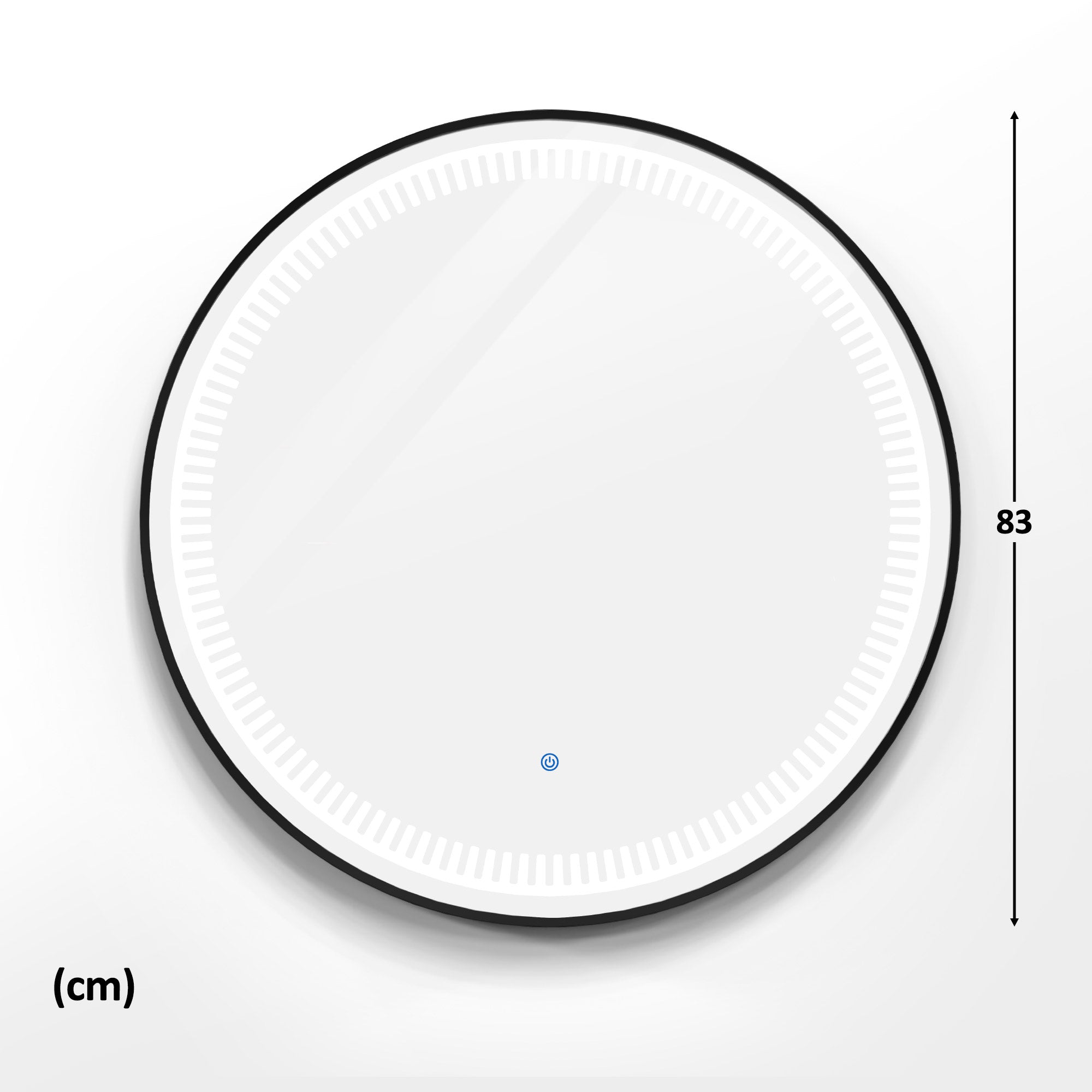 MCombo LED Wall Mirror, Bathroom Mirror with Aluminum Frame, Round Mirror with Touch Switch, 3 Dimmable Light Colors, Bathroom Mirror J6236