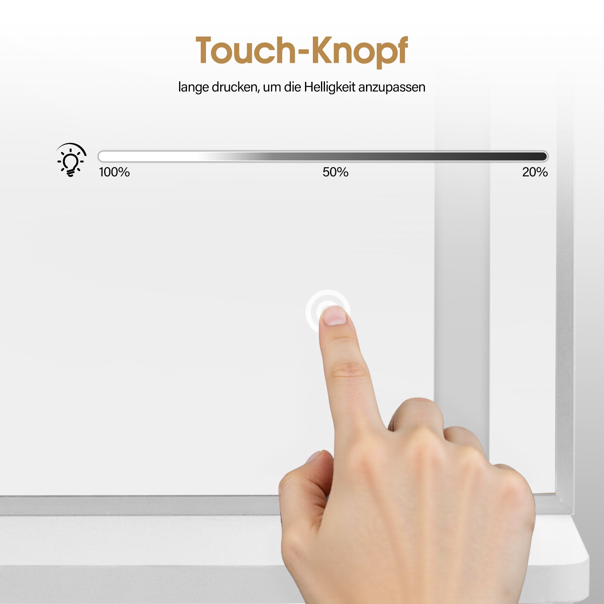 M MCombo Wandspiegel mit Beleuchtung, Ganzkörperspiegel mit Aluminiumrahmen, Großer Spiegel mit Ablage, Touch-Schalter, 3 Lichtfarben Dimmbar, für Friseursalon, 17x65x177 cm, J6270