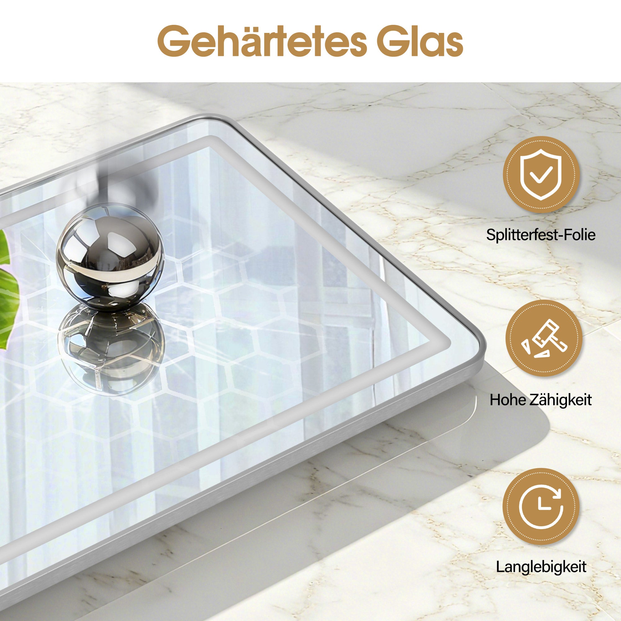 Miroir mural M MCombo avec éclairage intégré, miroir pleine longueur avec cadre en aluminium, grand miroir avec étagère, interrupteur tactile, 3 couleurs de lumière, intensité variable, 17 x 65 x 177 cm, J6271