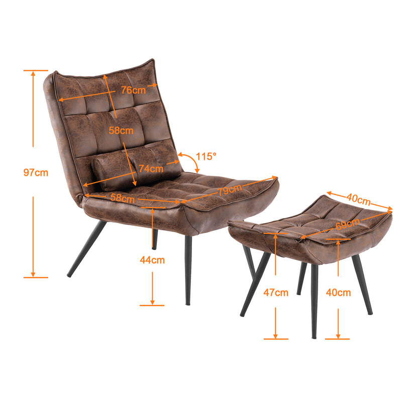 MCombo Relaxsessel Fernsehsessel Sessel Mikrofaser 4778, 4779, mit / ohne Hocker