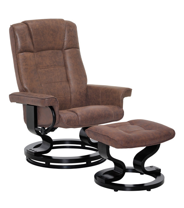 MCombo recliner chair with footstool, 360° swivel TV chair with reclining function, up to 120 kg load capacity, modern recliner chair for the living room, 9019 