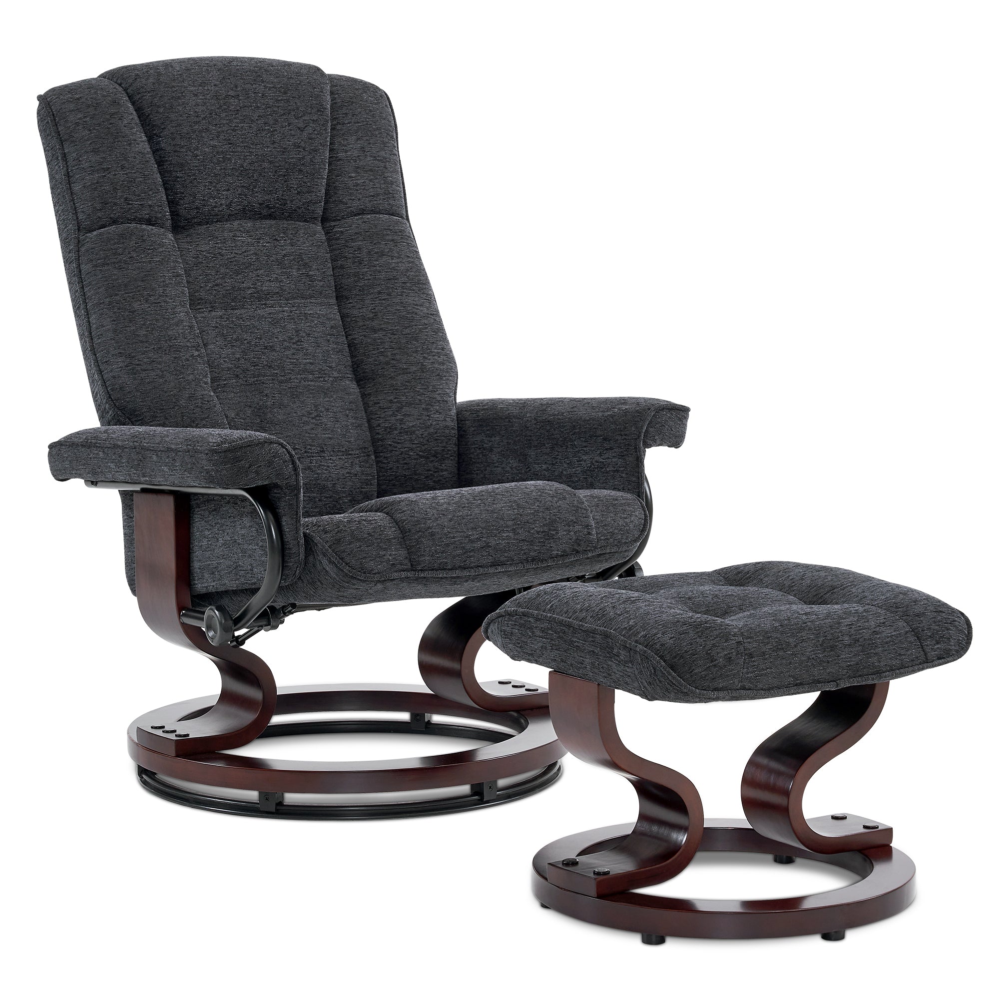 MCombo recliner chair with footstool, 360° swivel TV chair with reclining function, up to 120 kg load capacity, modern recliner chair for the living room, 9019 