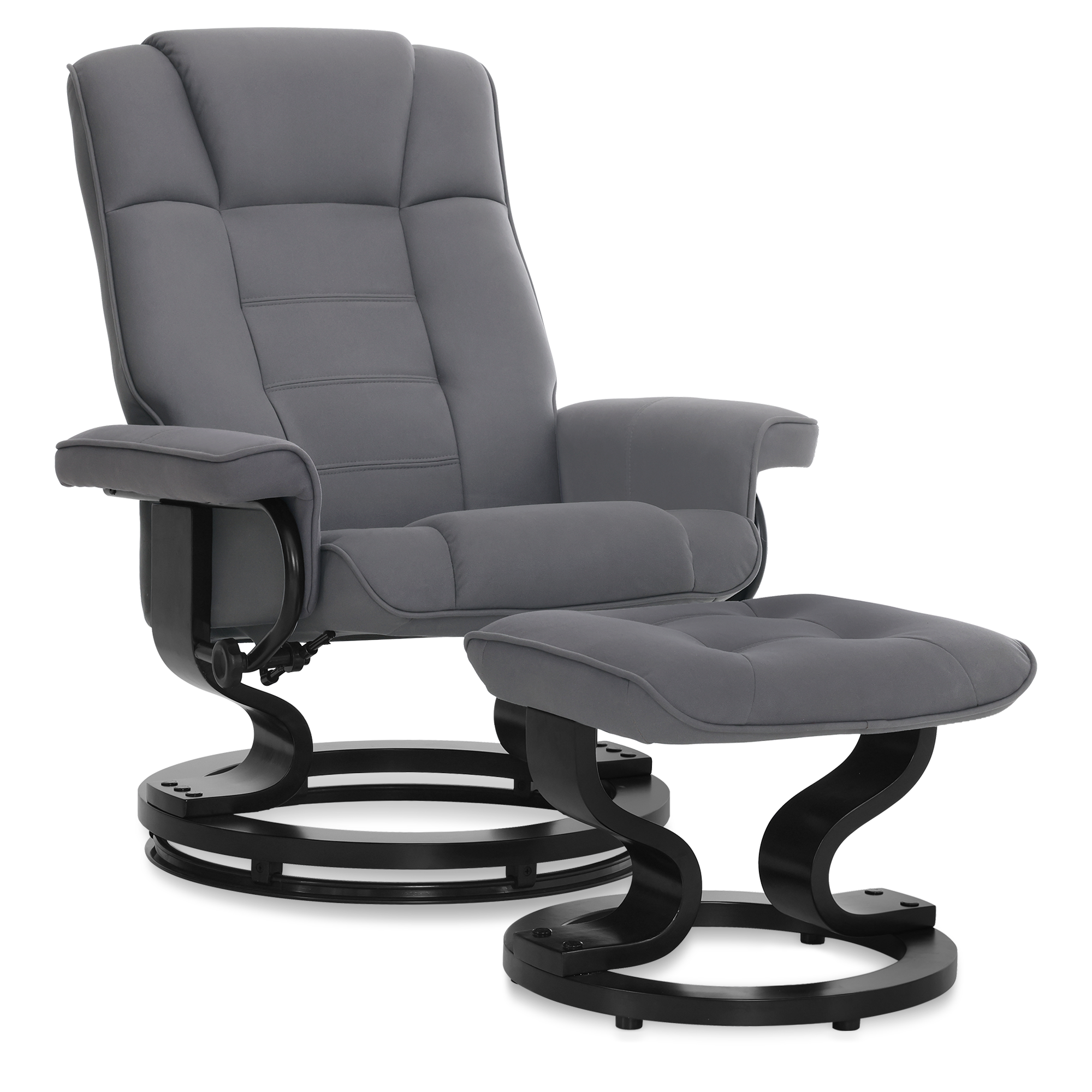 MCombo recliner chair with footstool, 360° swivel TV chair with reclining function, up to 120 kg load capacity, modern recliner chair for the living room, 9019 