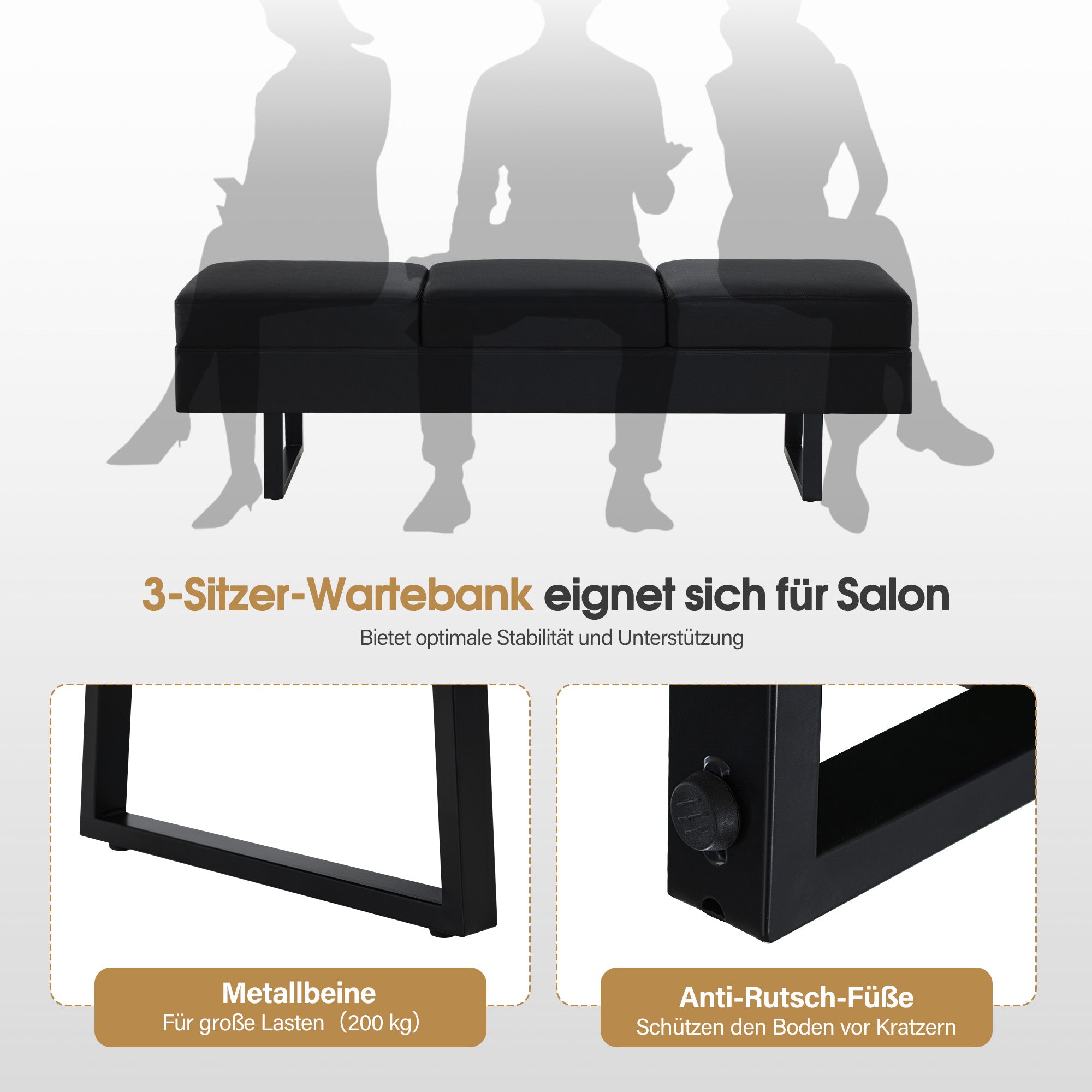 M MCombo 3-seater bench, waiting bench, upholstered bench bedroom, bed bench for living room, shoe bench hallway bench, W513
