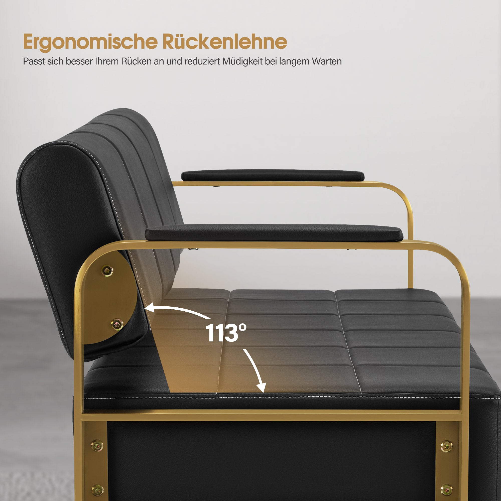 MCombo 3-Sitzer Sitzbank mit Armlehne, Polsterbank mit Rückenlehne, Wartebank, Wohnzimmerbank W528
