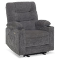 M MCombo Relaxsessel mit Liegefunktion, Fernsehsessel elektrisch verstellbar, TV Sessel, Recliner Chair, atmungsaktiver Kunstleder, USB & Getränkehalter, Wohnzimmer, Braun 7033