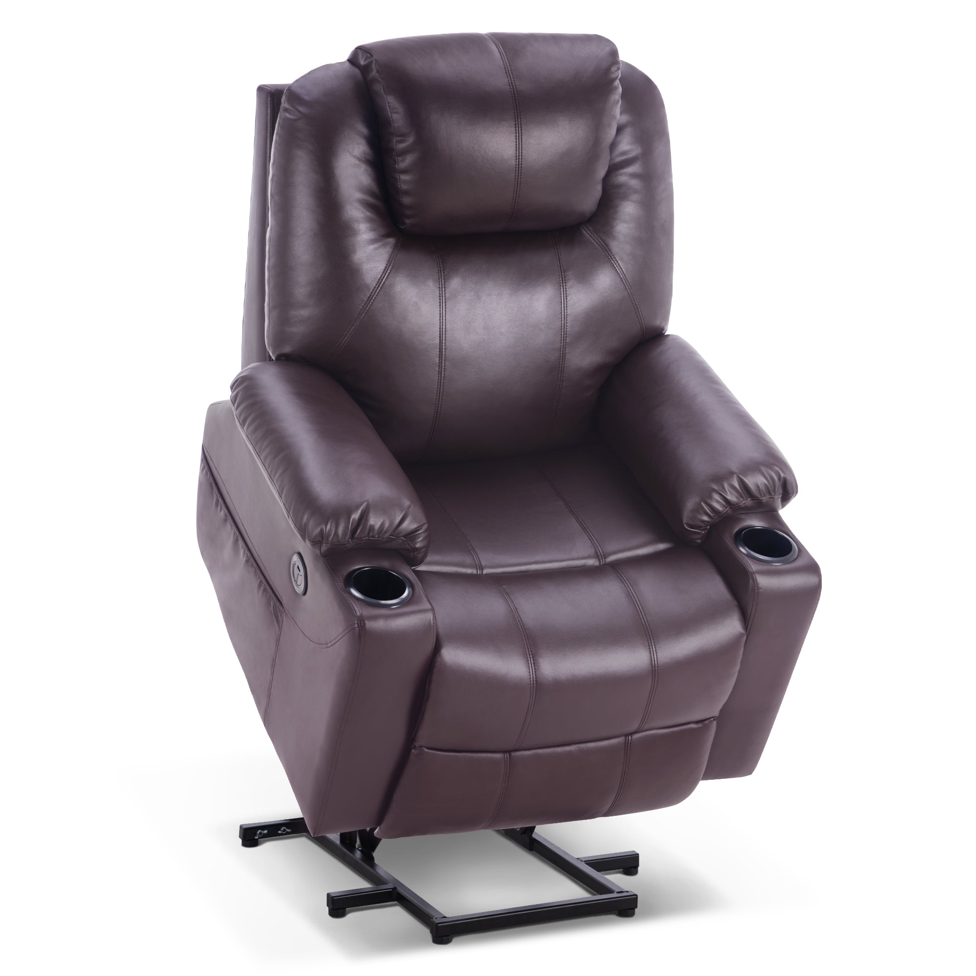 M MCombo Fernsehsessel mit Aufstehhilfe Elektrisch, Relaxsessel mit Liegefunktion bis 140°, Massagesessel mit Wärmefunktion, Knopf & Fernbedienung Verstellbar, mit USB, 7040