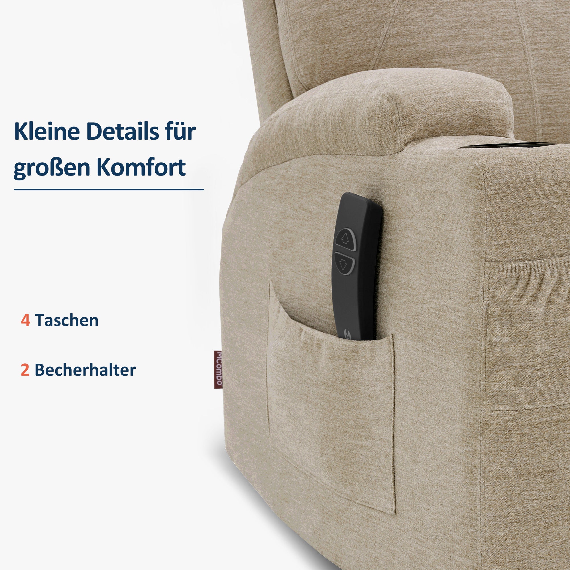 MCombo Elektrisch Relaxsessel Massagesessel Fernsehsessel Liegefunktion Vibration Heizung 7061