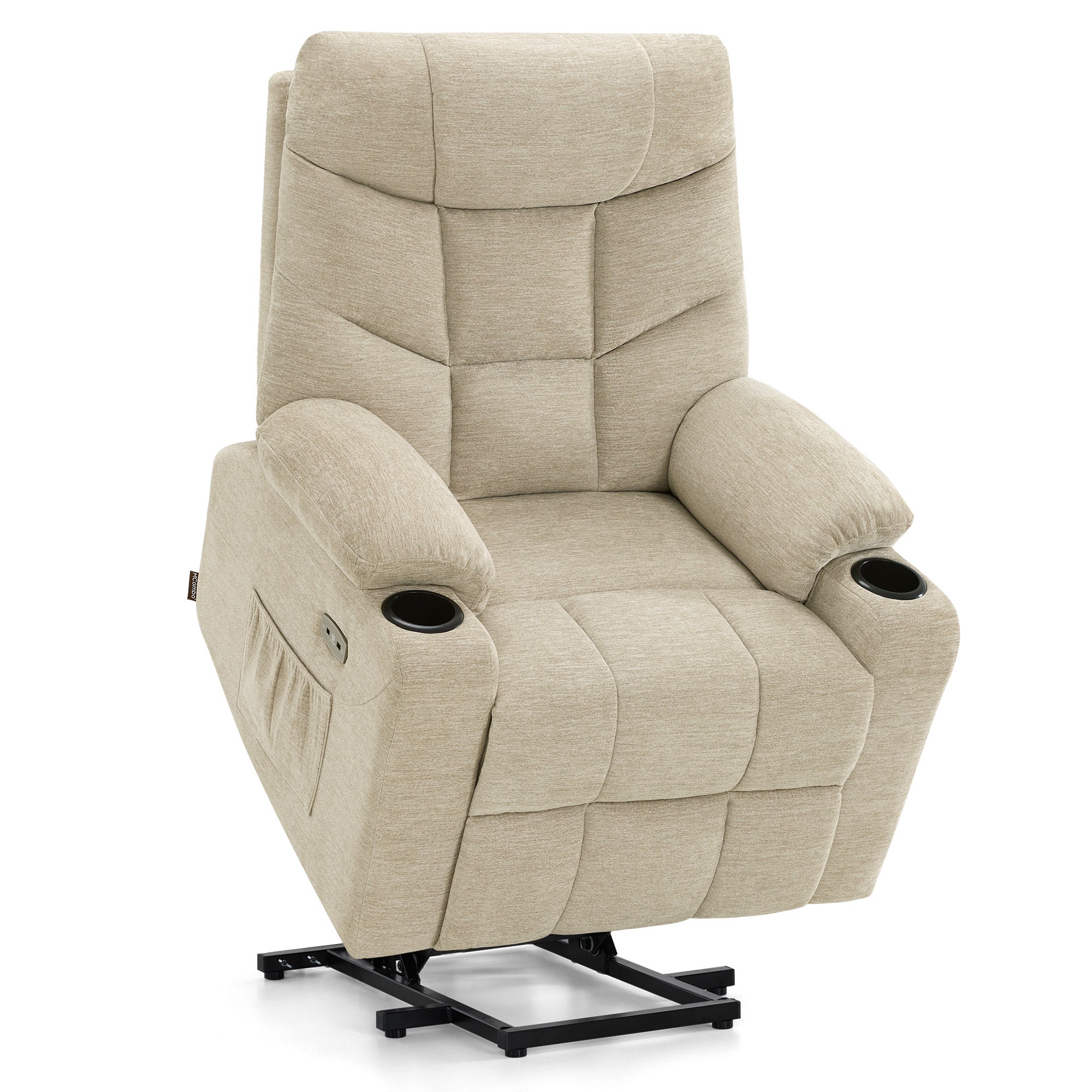 M MCombo Fernsehsessel mit Aufstehhilfe Elektrisch, Sessel mit Aufstehhilfe,  fernsehsessel mit liegefunktion bis 140°, Seniorensessel für Wohnzimmer, mit USB 7286