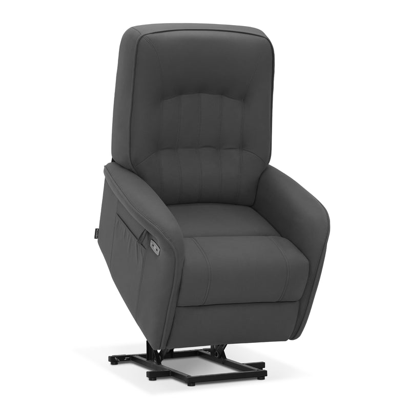 M MCombo Fernsehsessel mit Aufstehhilfe Elektrisch 2 Motoren, mit Massage & Heizung, Relaxsessel mit Liegefunktion bis 160°Vollschaum-Sitzkissen 7584 (Mikrofaser, Grau)