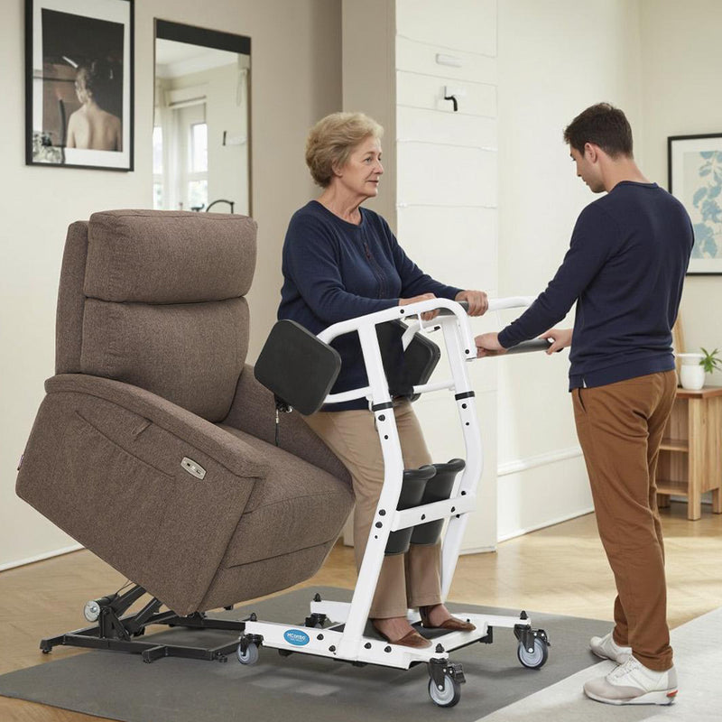 M MCombo Patientenlifter Aufstehhilfe Bett Senioren, Plege & Hilfsmittel Transferhilfe 180KG, Gehhilfe Rollstuhl 86*64*118 CM, STA446