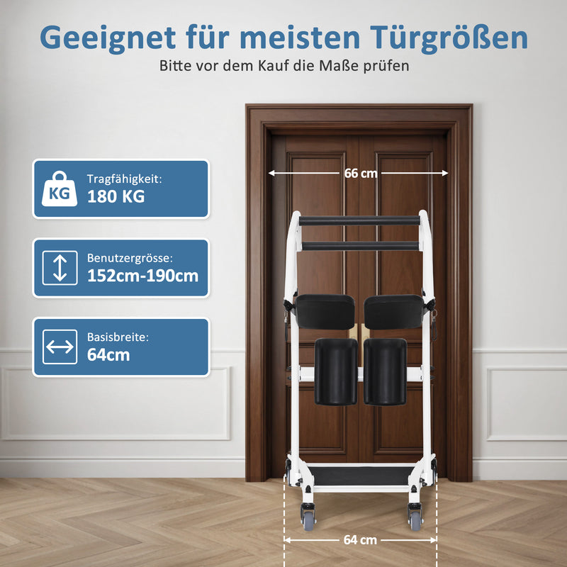 M MCombo Patientenlifter Aufstehhilfe Bett Senioren, Plege & Hilfsmittel Transferhilfe 180KG, Gehhilfe Rollstuhl 86*64*118 CM, STA446