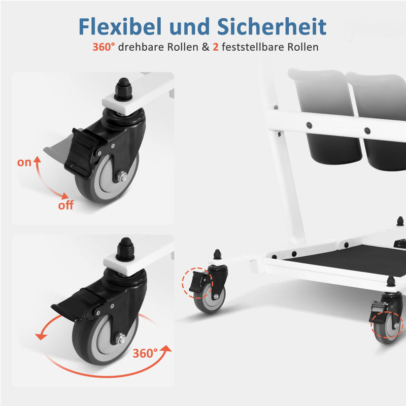 M MCombo Patientenlifter Aufstehhilfe Bett Senioren, Plege & Hilfsmittel Transferhilfe 180KG, Gehhilfe Rollstuhl 86*64*118 CM, STA446