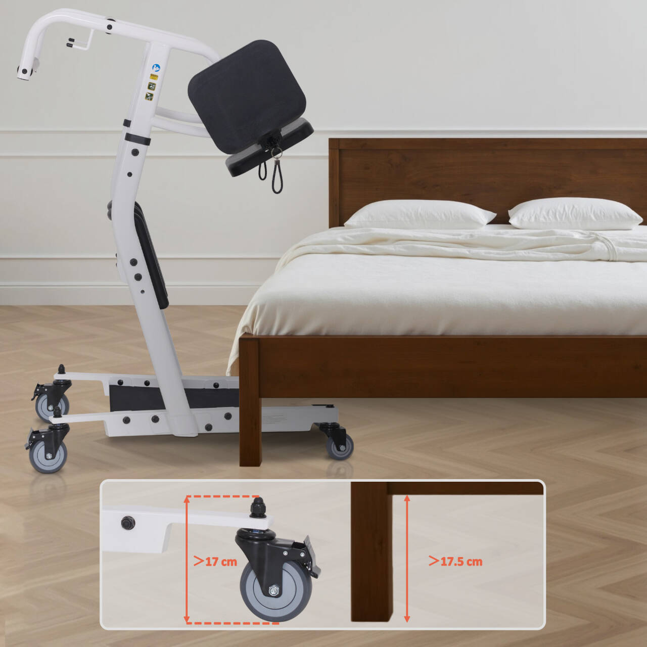 M MCombo Patientenlifter Aufstehhilfe Bett Senioren, Plege & Hilfsmittel Transferhilfe 180KG, Gehhilfe Rollstuhl 86*64*118 CM, STA446