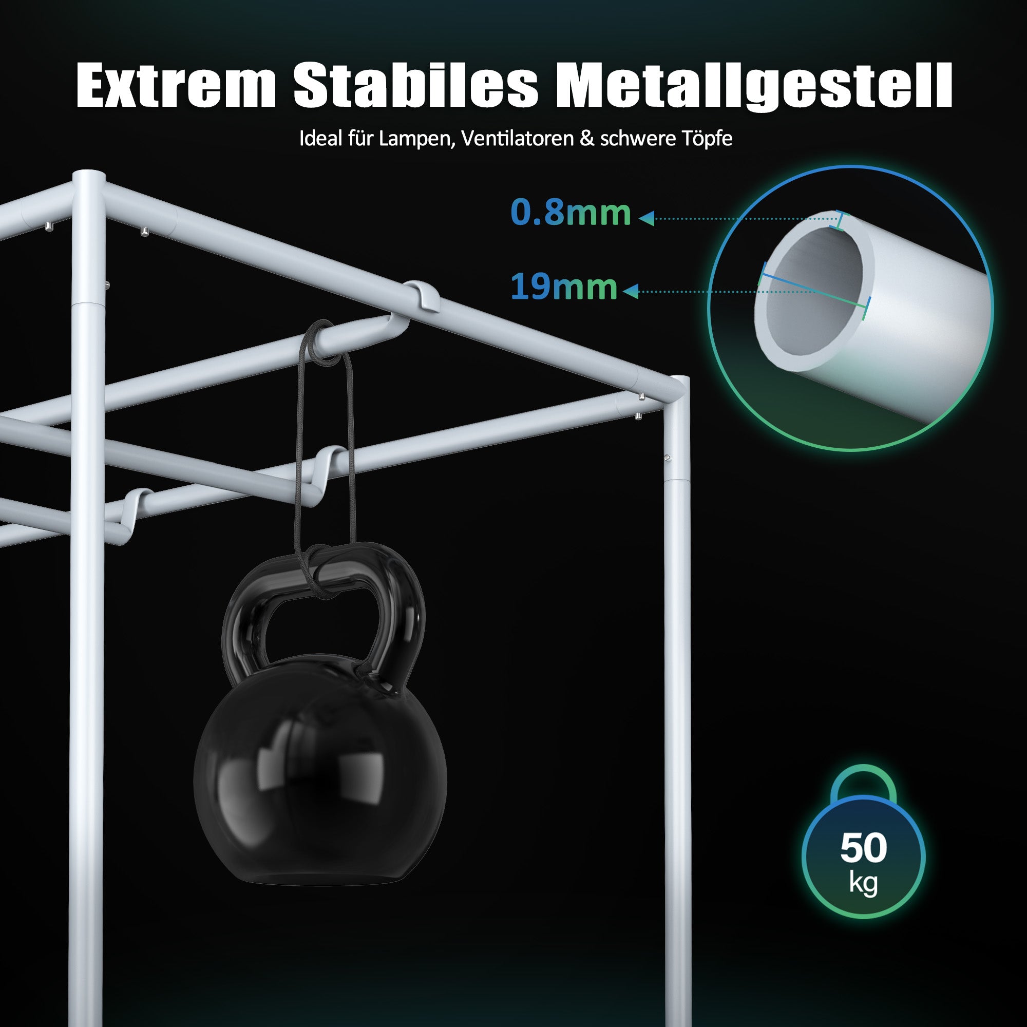 NovaGrove Grow Tent, Grow Box with 1680D robust &amp; waterproof outer layer, highly reflective aluminum inner coating, Grow Tent with large viewing window &amp; base tray, A06/A09/A12 (Black)