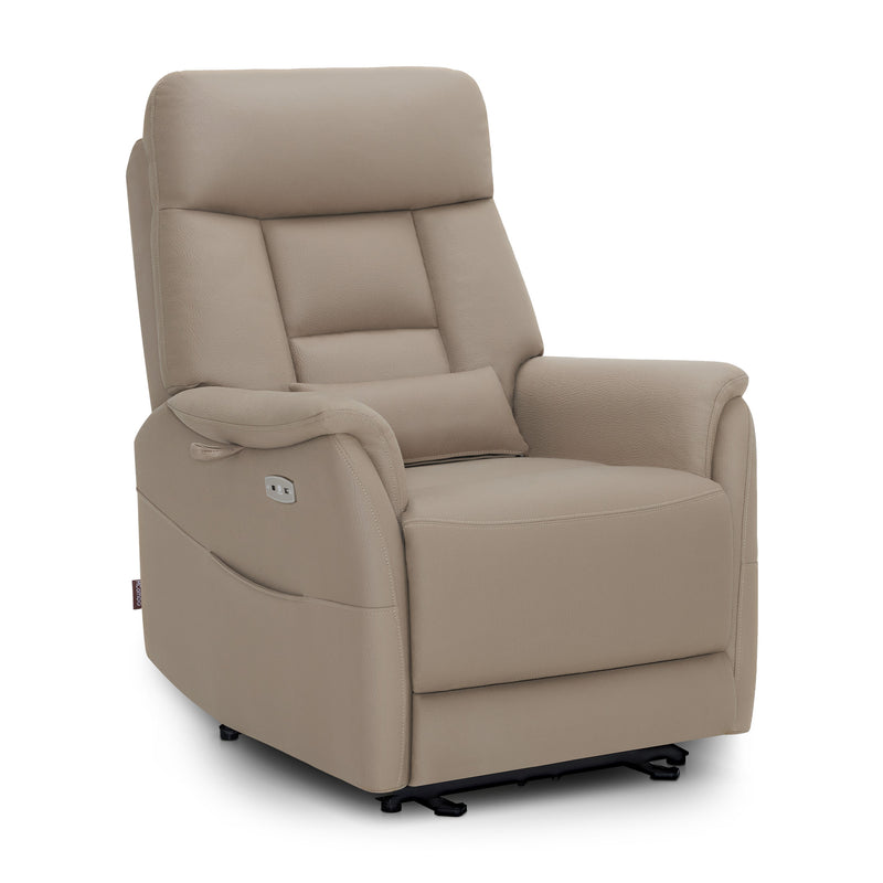 M MCombo Relaxsessel Elektrisch Verstellbar, Fernsehsessel 3 cm Wandnah, Relaxsessel Massagesessel mit Liegefunktion, TV Sessel für Enge Räume, USB & Typ-C Anschlüsse & Lendenkissen, Wohnzimmer, 7063
