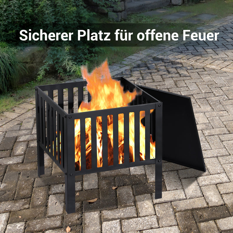 MCombo Feuerkorb + Bodenplatte Feuerstelle Feuerschale Gartenfeuer Terrassefeuer 0011
