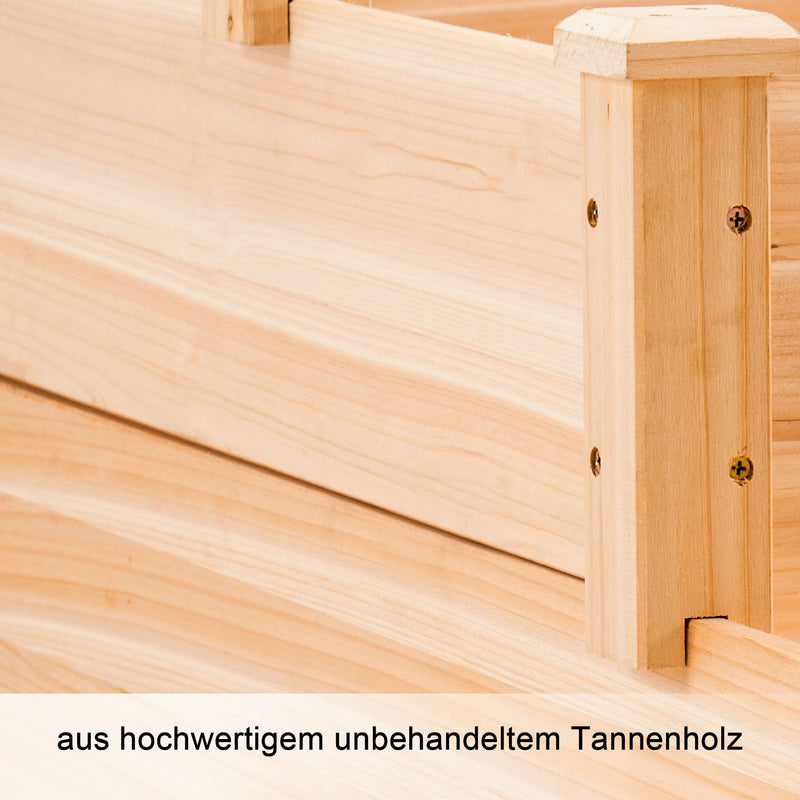 MCombo Paletten-Aufsatzrahmen Holzaufsatzrahmen Gartenbeet stapelbar 3 Schichten 0355