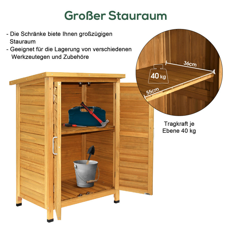 MCombo Gartenschrank Gerätehaus Geräteschuppen Garten Schuppen Schrank Holz 0690