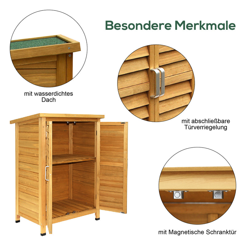 MCombo Gartenschrank Gerätehaus Geräteschuppen Garten Schuppen Schrank Holz 0690