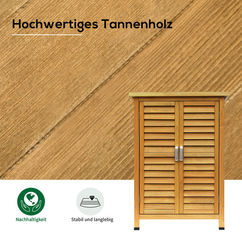 MCombo Gartenschrank Gerätehaus Geräteschuppen Garten Schuppen Schrank Holz 0690