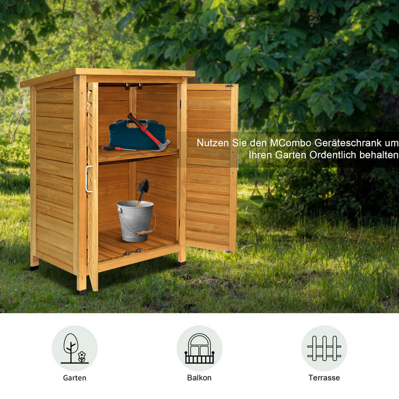 MCombo Gartenschrank Gerätehaus Geräteschuppen Garten Schuppen Schrank Holz 0690