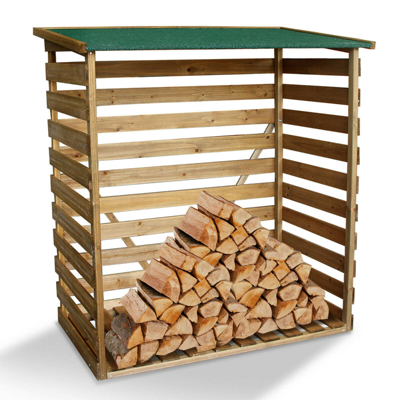 M MCombo Holzregal, Outdoor Kaminholzregel mit Rückwand, Holzunterstand mit wasserdichter Abdeckung, 1202/1200/1213