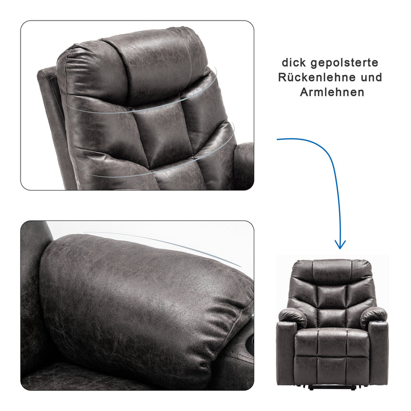 M MCombo Fernsehsessel mit Aufstehhilfe Elektrisch, Sessel mit Aufstehhilfe,  fernsehsessel mit liegefunktion bis 140°, Seniorensessel für Wohnzimmer, mit USB 7286