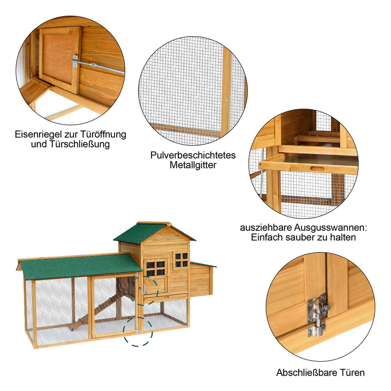 Lovupet Hühnerstall Kaninchenstall Hühnerhaus 2 Ebenen Outdoor Wetterfest 2135