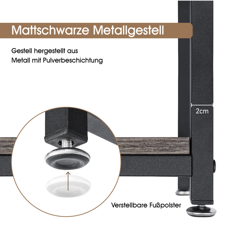 MCombo Metallmöbel Computertisch Schreibtisch Marmor-Look/Industrie-Stil 2156