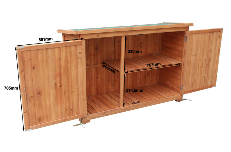 MCombo Gartenschrank Outdoor-Schrank Werkzeugschrank Geräteschuppen Holz 1280